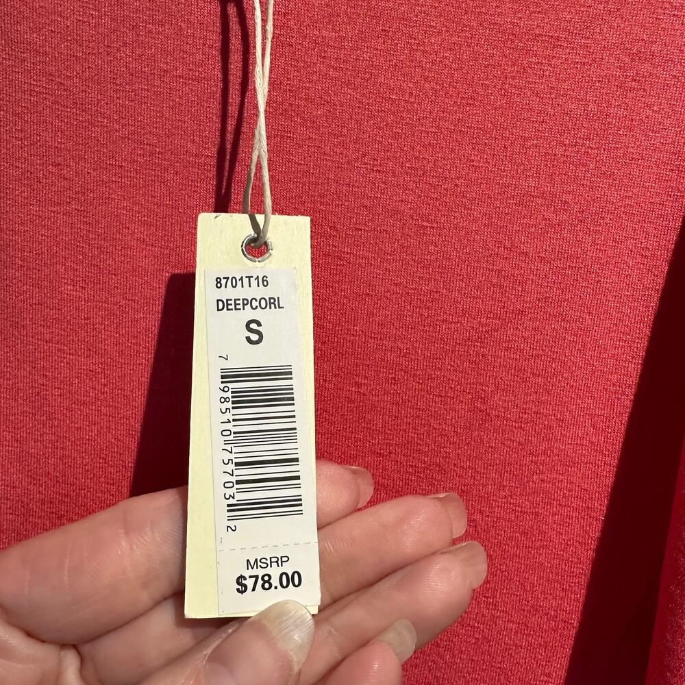 NWT Max Studio Size Small Coral Wrap Skirt Flowy Beach Cruise Boho Transitional - Picture 8 of 10